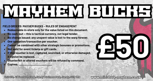 Mayhem Bucks £50 Gift Voucher – In-Store Use Only