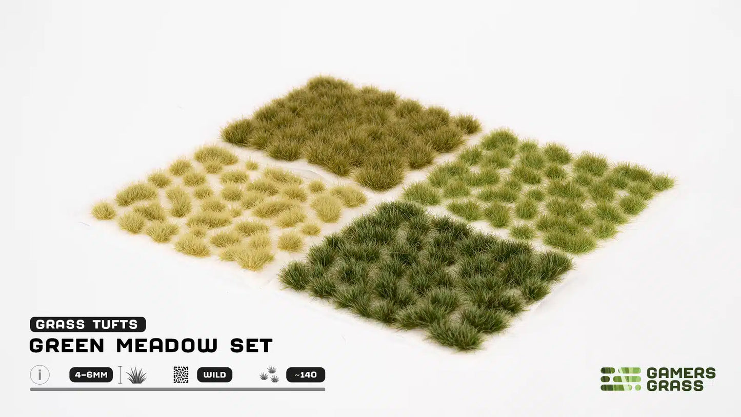 Grass Tuft Set: Green Meadow Set- Wild